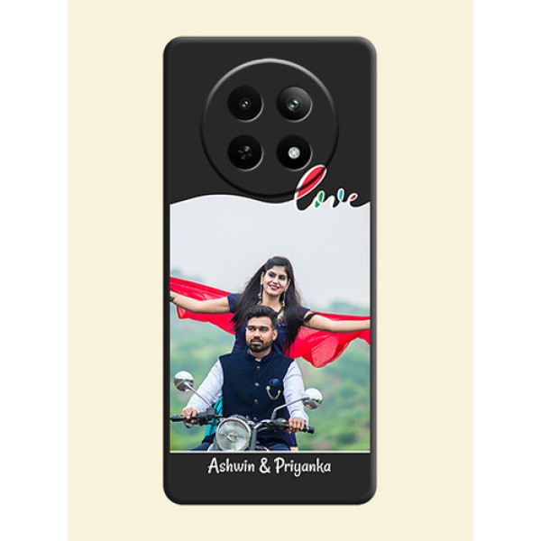 Fall in Love Pattern with Picture - Photo on Space Black Soft Matte Mobile Case - Realme 12X 5G Fall in Love Pattern with Picture - Photo on Space Black Soft Matte Mobile Case - Realme 12X 5G