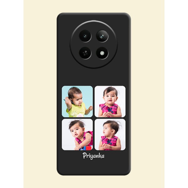 Floral Art with 6 Image Holder - Photo on Space Black Soft Matte Mobile Case - Realme 12X 5G Floral Art with 6 Image Holder - Photo on Space Black Soft Matte Mobile Case - Realme 12X 5G