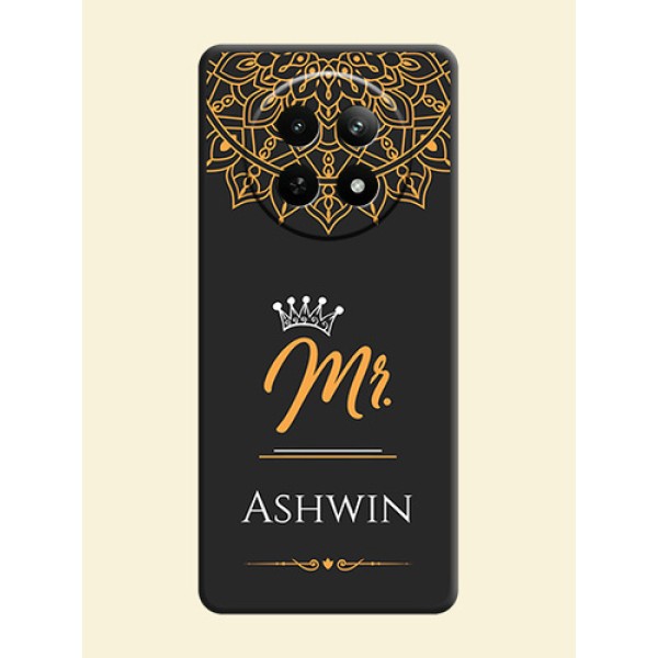 Mr Name with Floral Design on Personalised Space Black Soft Matte Cases - Realme 12X 5G Mr Name with Floral Design on Personalised Space Black Soft Matte Cases - Realme 12X 5G