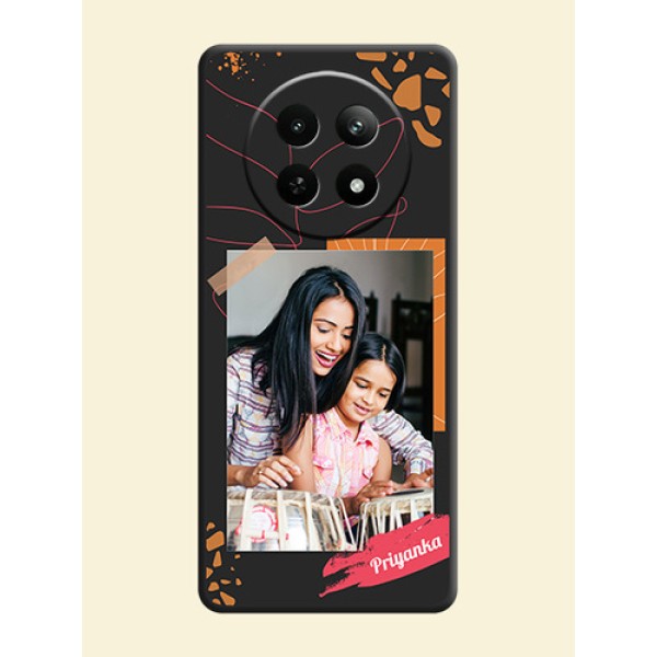Orange Photo Frame on Space Black Custom Soft Matte Phone Back Cover - Realme 12X 5G Orange Photo Frame on Space Black Custom Soft Matte Phone Back Cover - Realme 12X 5G