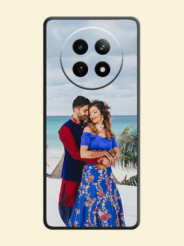 Full Single Pic Upload On Space Black Personalized Soft Matte Phone Covers - Realme 12X 5G