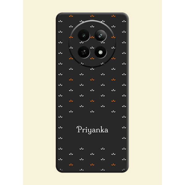 Simple Pattern With Custom Text On Space Black Personalized Soft Matte Phone Covers - Realme 12X 5G Simple Pattern With Custom Text On Space Black Personalized Soft Matte Phone Covers - Realme 12X 5G