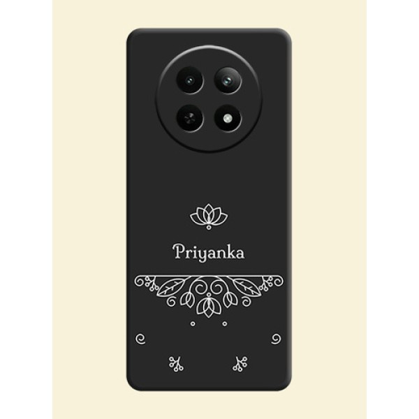 Lotus Garden Custom Text On Space Black Personalized Soft Matte Phone Covers - Realme 12X 5G Lotus Garden Custom Text On Space Black Personalized Soft Matte Phone Covers - Realme 12X 5G