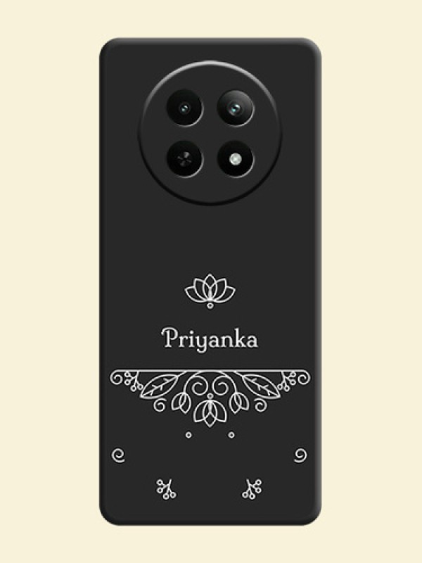 Lotus Garden Custom Text On Space Black Personalized Soft Matte Phone Covers - Realme 12X 5G