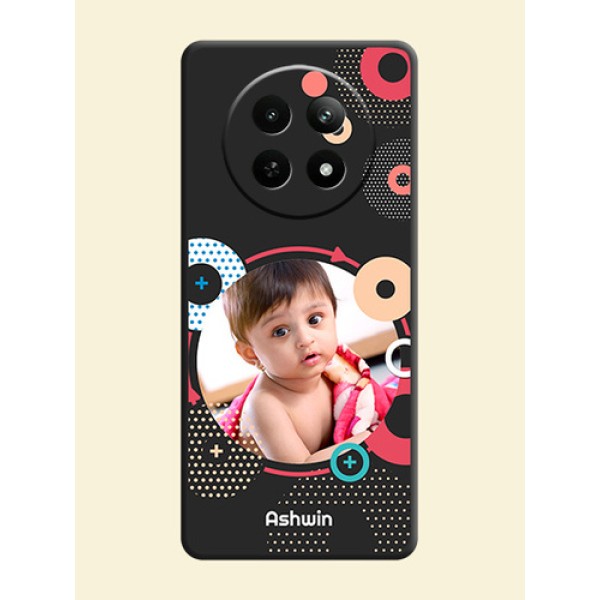 Multicoloured Round Image On Space Black Custom Soft Matte Mobile Back Cover - Realme 13 5G Multicoloured Round Image On Space Black Custom Soft Matte Mobile Back Cover - Realme 13 5G