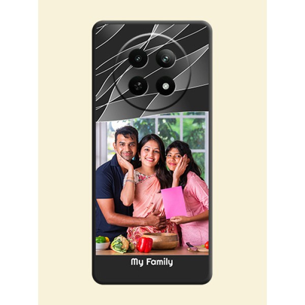Mixed Wave Lines on Photo On Space Black Custom Soft Matte Mobile Back Cover - Realme 13 5G Mixed Wave Lines on Photo On Space Black Custom Soft Matte Mobile Back Cover - Realme 13 5G