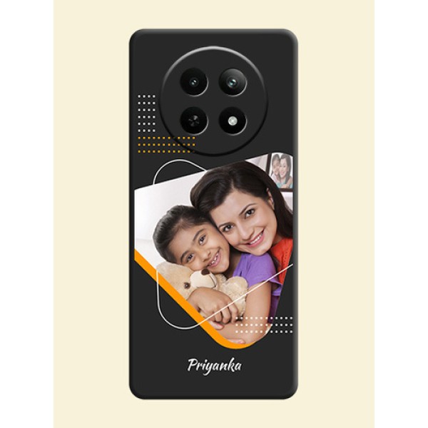 Yellow Triangle on Photo On Space Black Custom Soft Matte Mobile Back Cover - Realme 13 5G Yellow Triangle on Photo On Space Black Custom Soft Matte Mobile Back Cover - Realme 13 5G