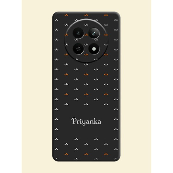 Simple Pattern With Custom Text On Space Black Custom Soft Matte Mobile Back Cover - Realme 13 5G Simple Pattern With Custom Text On Space Black Custom Soft Matte Mobile Back Cover - Realme 13 5G