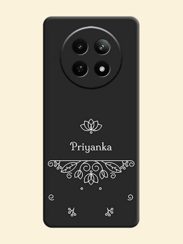 Lotus Garden Custom Text On Space Black Custom Soft Matte Mobile Back Cover - Realme 13 5G