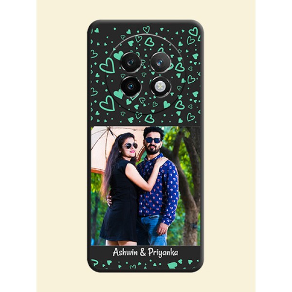 Sea Green Indefinite Love Pattern on Photo On Space Black Custom Soft Matte Mobile Back Cover - Realme 13 Plus 5G Sea Green Indefinite Love Pattern on Photo On Space Black Custom Soft Matte Mobile Back Cover - Realme 13 Plus 5G