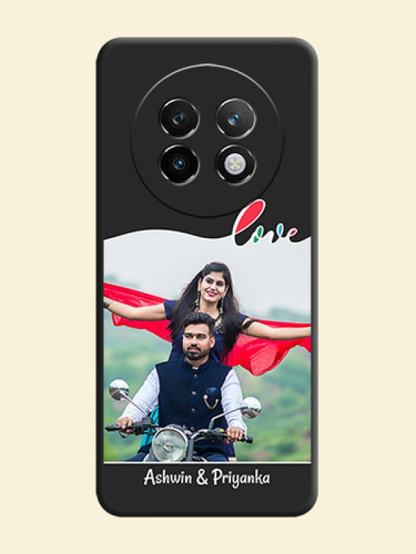 Fall in Love Pattern with Picture on Photo On Space Black Custom Soft Matte Mobile Back Cover - Realme 13 Plus 5G