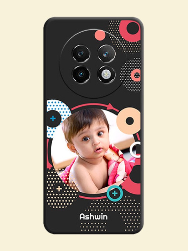 Multicoloured Round Image On Space Black Custom Soft Matte Mobile Back Cover - Realme 13 Plus 5G