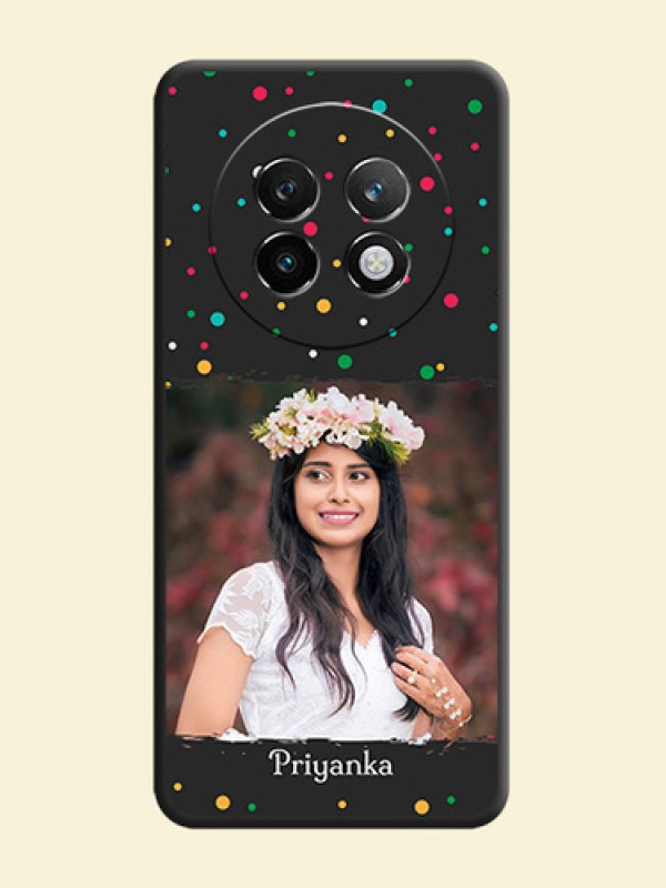 Multicolor Dotted Pattern with Text On Space Black Custom Soft Matte Mobile Back Cover - Realme 13 Plus 5G