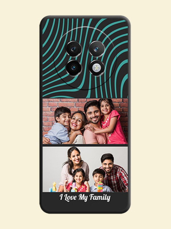 Wave Pattern with 2 Image Holder On Space Black Custom Soft Matte Mobile Back Cover - Realme 13 Plus 5G