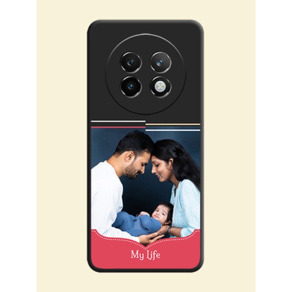 Classic Plain Design with Name On Space Black Custom Soft Matte Mobile Back Cover - Realme 13 Plus 5G Classic Plain Design with Name On Space Black Custom Soft Matte Mobile Back Cover - Realme 13 Plus 5G