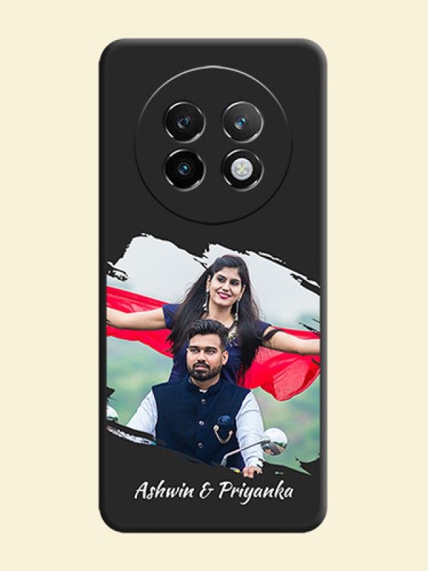 Grunge Brush Strokes on Photo On Space Black Custom Soft Matte Mobile Back Cover - Realme 13 Plus 5G