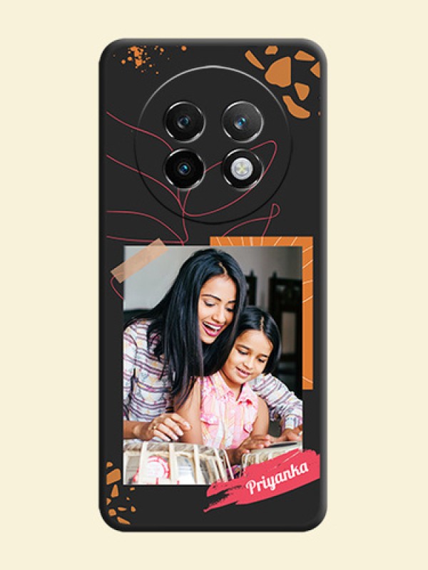 Orange Photo Frame On Space Black Custom Soft Matte Mobile Back Cover - Realme 13 Plus 5G