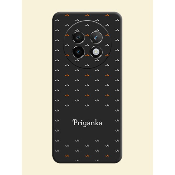 Simple Pattern With Custom Text On Space Black Custom Soft Matte Mobile Back Cover - Realme 13 Plus 5G Simple Pattern With Custom Text On Space Black Custom Soft Matte Mobile Back Cover - Realme 13 Plus 5G