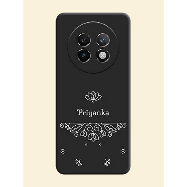Lotus Garden Custom Text On Space Black Custom Soft Matte Mobile Back Cover - Realme 13 Plus 5G Lotus Garden Custom Text On Space Black Custom Soft Matte Mobile Back Cover - Realme 13 Plus 5G