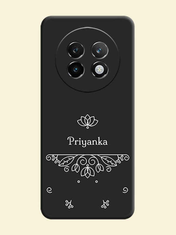 Lotus Garden Custom Text On Space Black Custom Soft Matte Mobile Back Cover - Realme 13 Plus 5G