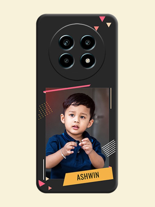 Photo Frame with Triangle Small Dots on Photo On Space Black Custom Soft Matte Mobile Back Cover - Realme 13 Pro 5G