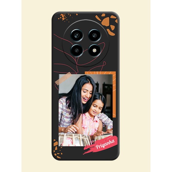Orange Photo Frame On Space Black Custom Soft Matte Mobile Back Cover - Realme 13 Pro 5G Orange Photo Frame On Space Black Custom Soft Matte Mobile Back Cover - Realme 13 Pro 5G