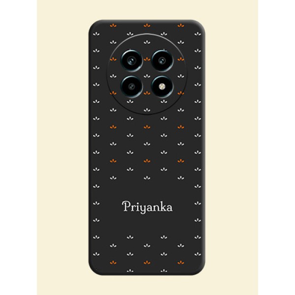 Simple Pattern With Custom Text On Space Black Custom Soft Matte Mobile Back Cover - Realme 13 Pro 5G Simple Pattern With Custom Text On Space Black Custom Soft Matte Mobile Back Cover - Realme 13 Pro 5G