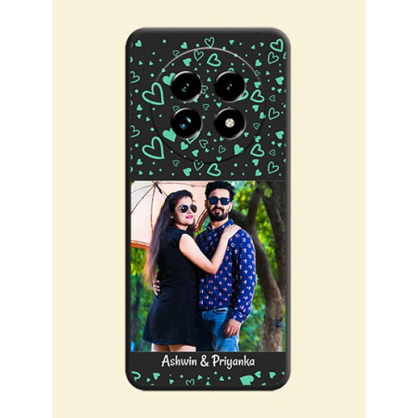 Sea Green Indefinite Love Pattern on Photo On Space Black Custom Soft Matte Mobile Back Cover - Realme 13 Pro Plus 5G Sea Green Indefinite Love Pattern on Photo On Space Black Custom Soft Matte Mobile Back Cover - Realme 13 Pro Plus 5G