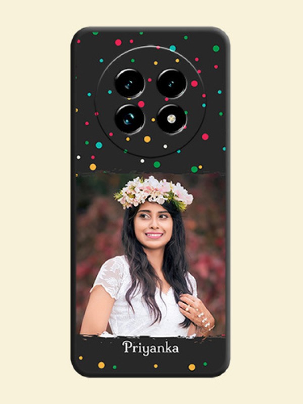 Multicolor Dotted Pattern with Text On Space Black Custom Soft Matte Mobile Back Cover - Realme 13 Pro Plus 5G