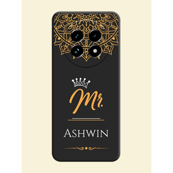 Mr Name with Floral Design On Space Black Custom Soft Matte Mobile Back Cover - Realme 13 Pro Plus 5G Mr Name with Floral Design On Space Black Custom Soft Matte Mobile Back Cover - Realme 13 Pro Plus 5G