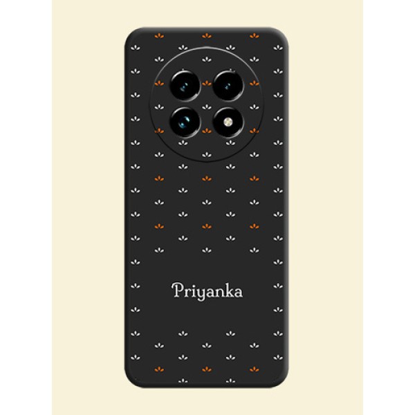 Simple Pattern With Custom Text On Space Black Custom Soft Matte Mobile Back Cover - Realme 13 Pro Plus 5G Simple Pattern With Custom Text On Space Black Custom Soft Matte Mobile Back Cover - Realme 13 Pro Plus 5G