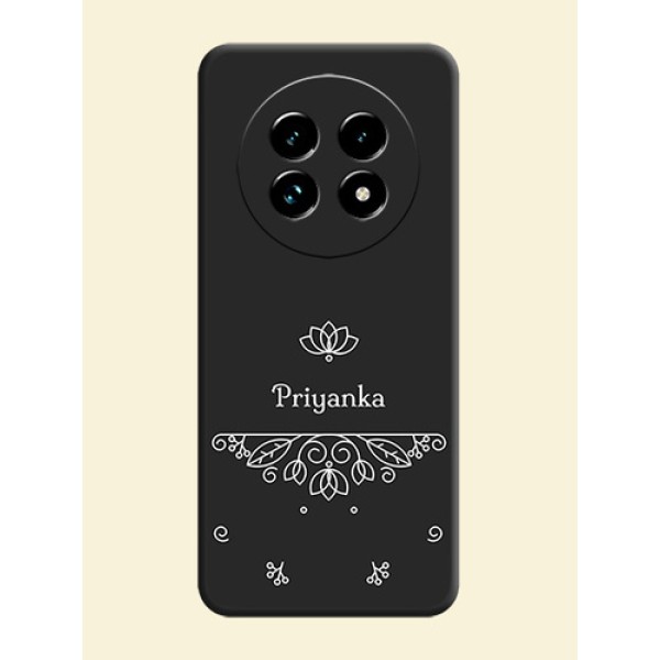 Lotus Garden Custom Text On Space Black Custom Soft Matte Mobile Back Cover - Realme 13 Pro Plus 5G Lotus Garden Custom Text On Space Black Custom Soft Matte Mobile Back Cover - Realme 13 Pro Plus 5G