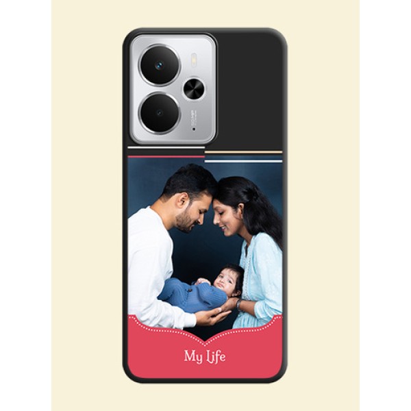 Classic Plain Design with Name On Space Black Custom Soft Matte Mobile Back Cover - Realme 14 5G Classic Plain Design with Name On Space Black Custom Soft Matte Mobile Back Cover - Realme 14 5G