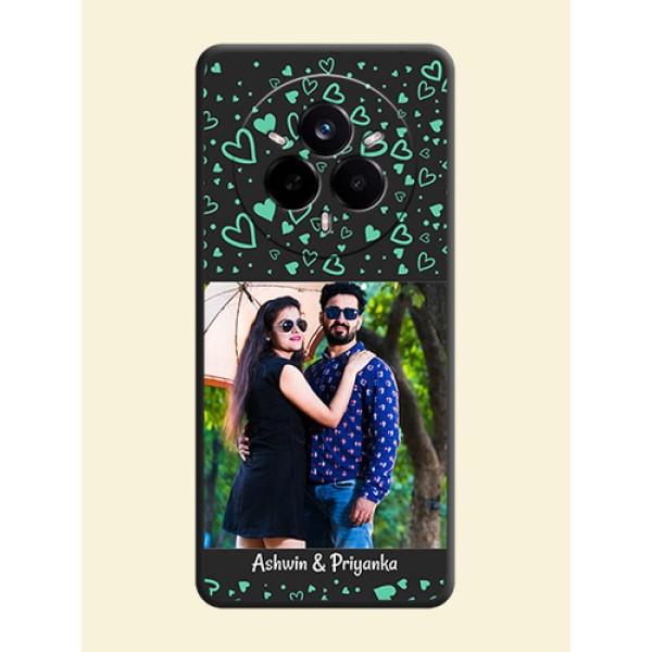 Sea Green Indefinite Love Pattern on Photo On Space Black Custom Soft Matte Mobile Back Cover - Realme 14 Pro 5G Sea Green Indefinite Love Pattern on Photo On Space Black Custom Soft Matte Mobile Back Cover - Realme 14 Pro 5G