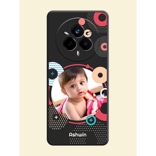 Multicoloured Round Image On Space Black Custom Soft Matte Mobile Back Cover - Realme 14 Pro 5G Multicoloured Round Image On Space Black Custom Soft Matte Mobile Back Cover - Realme 14 Pro 5G