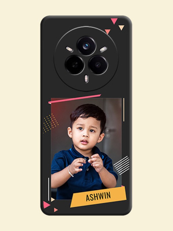 Photo Frame with Triangle Small Dots on Photo On Space Black Custom Soft Matte Mobile Back Cover - Realme 14 Pro 5G