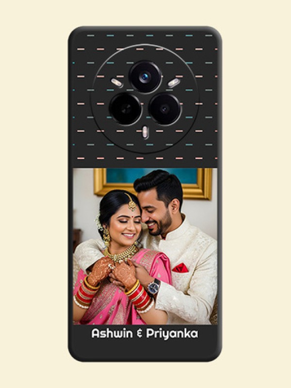 Line Pattern Design with Text On Space Black Custom Soft Matte Mobile Back Cover - Realme 14 Pro 5G