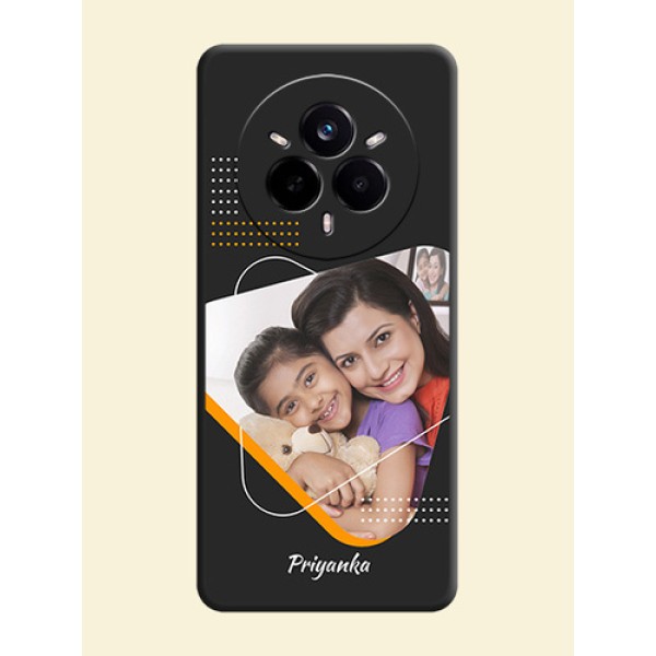 Yellow Triangle on Photo On Space Black Custom Soft Matte Mobile Back Cover - Realme 14 Pro 5G Yellow Triangle on Photo On Space Black Custom Soft Matte Mobile Back Cover - Realme 14 Pro 5G