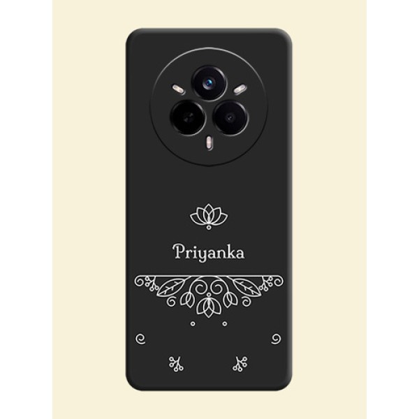 Lotus Garden Custom Text On Space Black Custom Soft Matte Mobile Back Cover - Realme 14 Pro 5G Lotus Garden Custom Text On Space Black Custom Soft Matte Mobile Back Cover - Realme 14 Pro 5G
