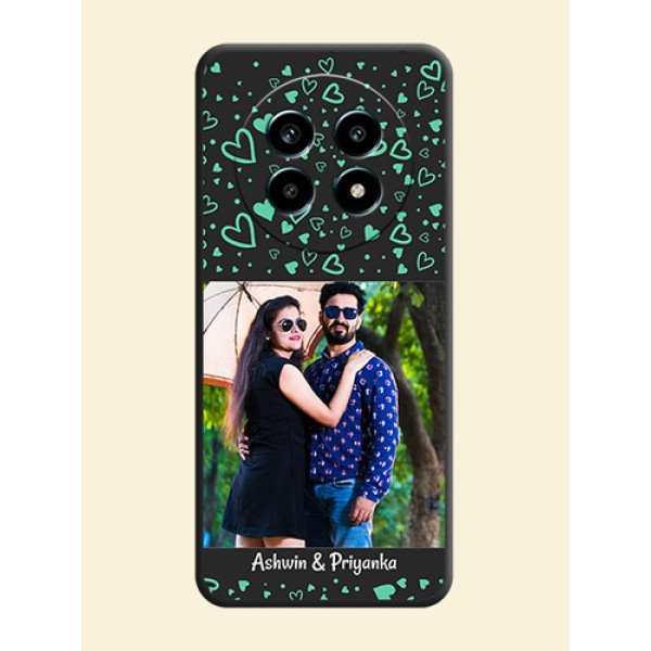 Sea Green Indefinite Love Pattern on Photo On Space Black Custom Soft Matte Mobile Back Cover - Realme 14 Pro Lite 5G Sea Green Indefinite Love Pattern on Photo On Space Black Custom Soft Matte Mobile Back Cover - Realme 14 Pro Lite 5G