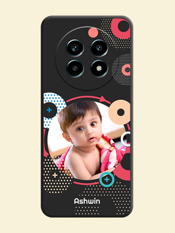 Multicoloured Round Image On Space Black Custom Soft Matte Mobile Back Cover - Realme 14 Pro Lite 5G