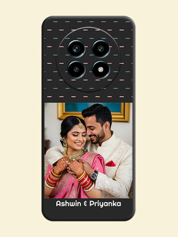 Line Pattern Design with Text On Space Black Custom Soft Matte Mobile Back Cover - Realme 14 Pro Lite 5G