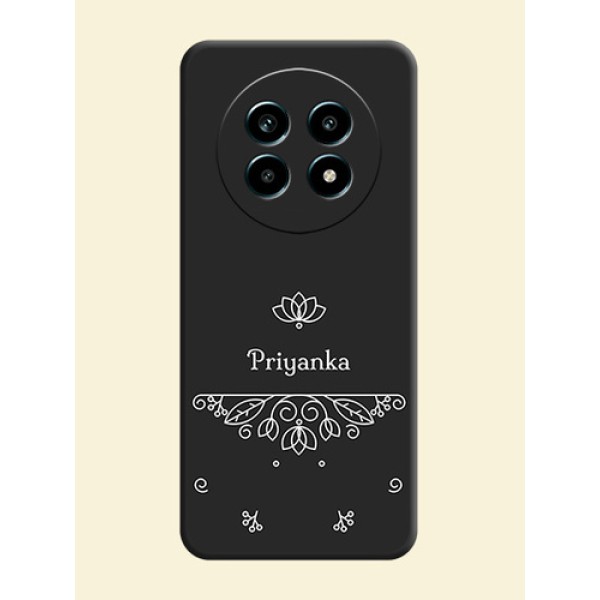 Lotus Garden Custom Text On Space Black Custom Soft Matte Mobile Back Cover - Realme 14 Pro Lite 5G Lotus Garden Custom Text On Space Black Custom Soft Matte Mobile Back Cover - Realme 14 Pro Lite 5G