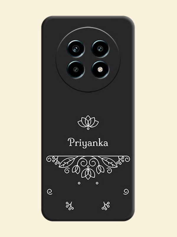 Lotus Garden Custom Text On Space Black Custom Soft Matte Mobile Back Cover - Realme 14 Pro Lite 5G