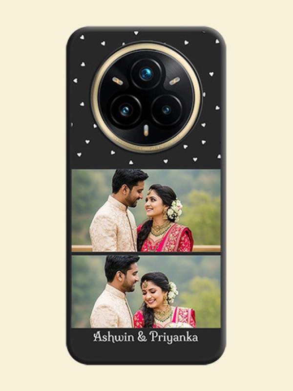 Miniature Love Symbols with Name On Space Black Custom Soft Matte Mobile Back Cover - Realme 14 Pro Plus 5G