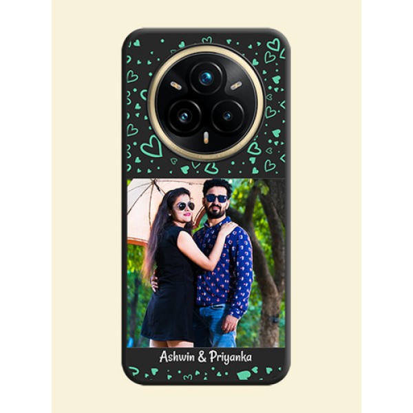 Sea Green Indefinite Love Pattern on Photo On Space Black Custom Soft Matte Mobile Back Cover - Realme 14 Pro Plus 5G Sea Green Indefinite Love Pattern on Photo On Space Black Custom Soft Matte Mobile Back Cover - Realme 14 Pro Plus 5G
