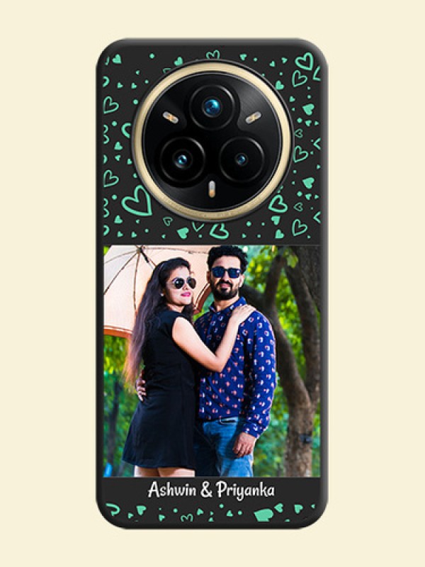 Sea Green Indefinite Love Pattern on Photo On Space Black Custom Soft Matte Mobile Back Cover - Realme 14 Pro Plus 5G