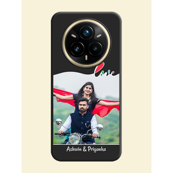 Fall in Love Pattern with Picture on Photo On Space Black Custom Soft Matte Mobile Back Cover - Realme 14 Pro Plus 5G Fall in Love Pattern with Picture on Photo On Space Black Custom Soft Matte Mobile Back Cover - Realme 14 Pro Plus 5G