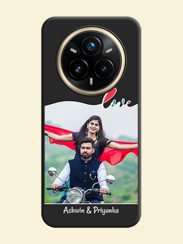 Fall in Love Pattern with Picture on Photo On Space Black Custom Soft Matte Mobile Back Cover - Realme 14 Pro Plus 5G
