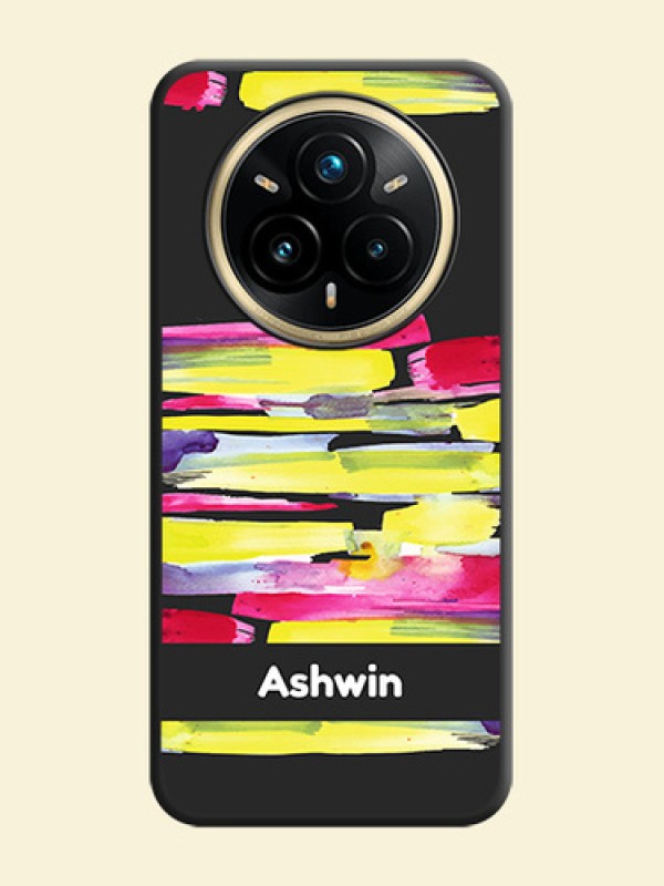 Brush Coloured On Space Black Custom Soft Matte Mobile Back Cover - Realme 14 Pro Plus 5G